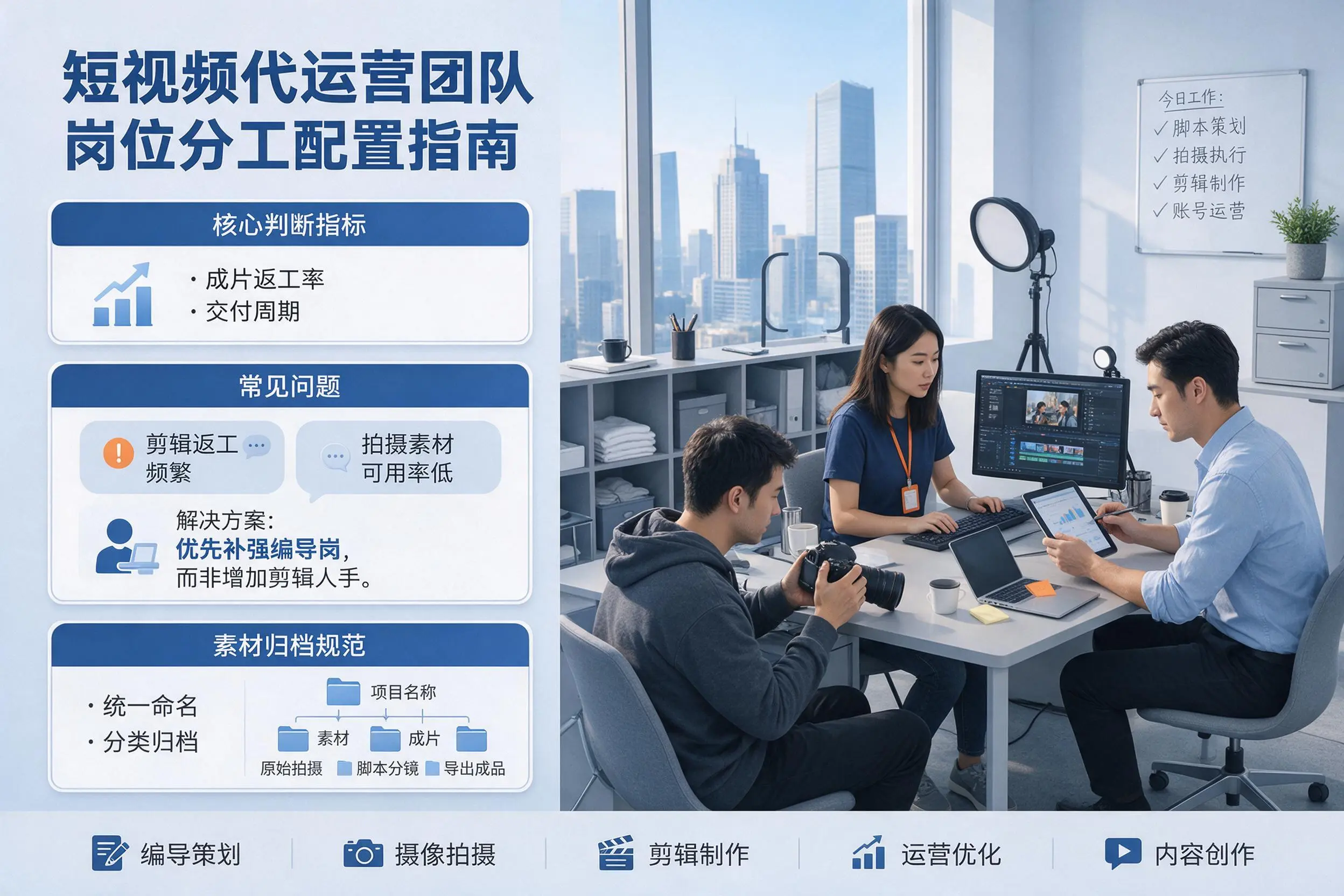 短视频代运营团队如何配置?深圳企业岗位分工科普说明