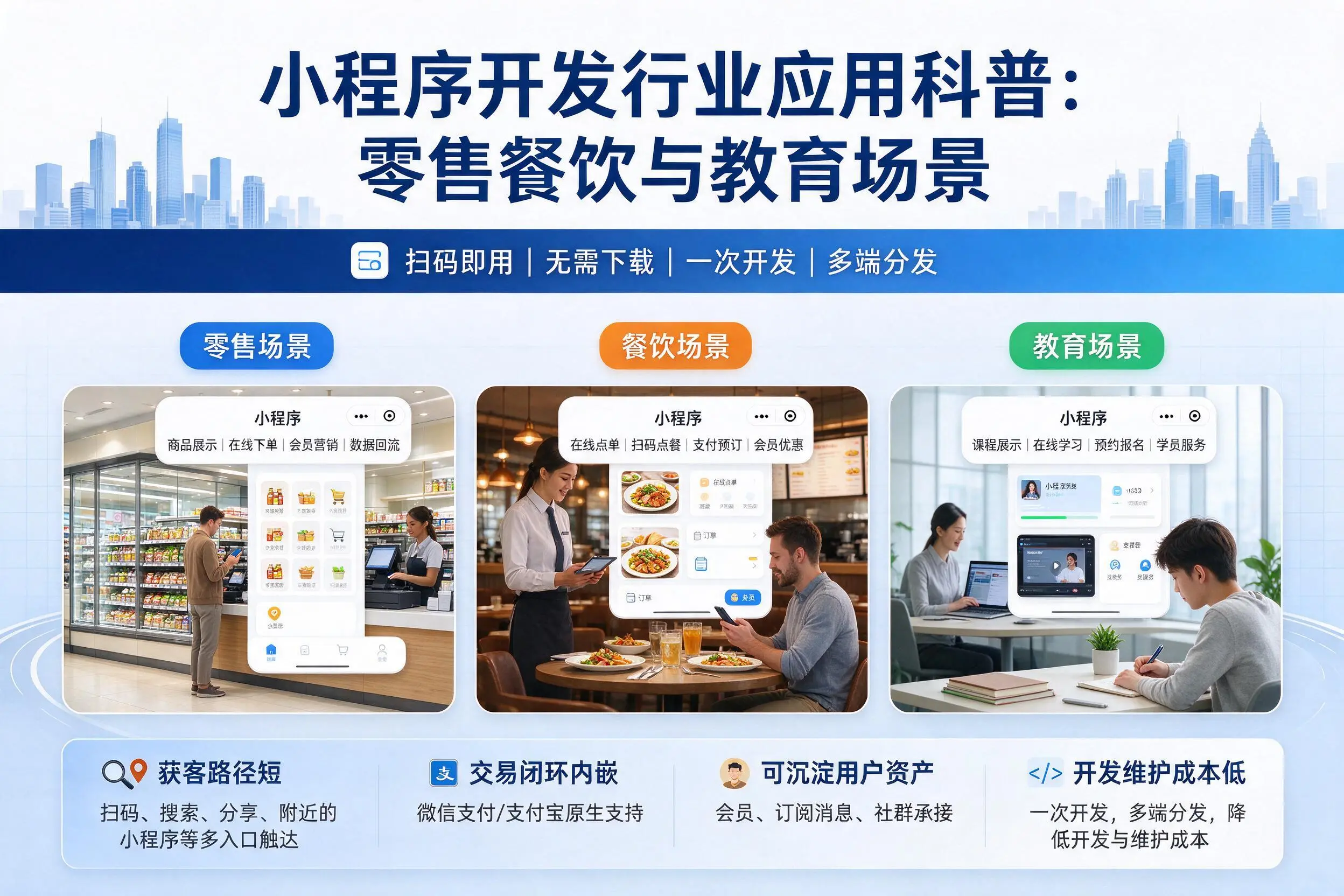 深圳小程序开发行业应用科普:零售餐饮与教育场景
