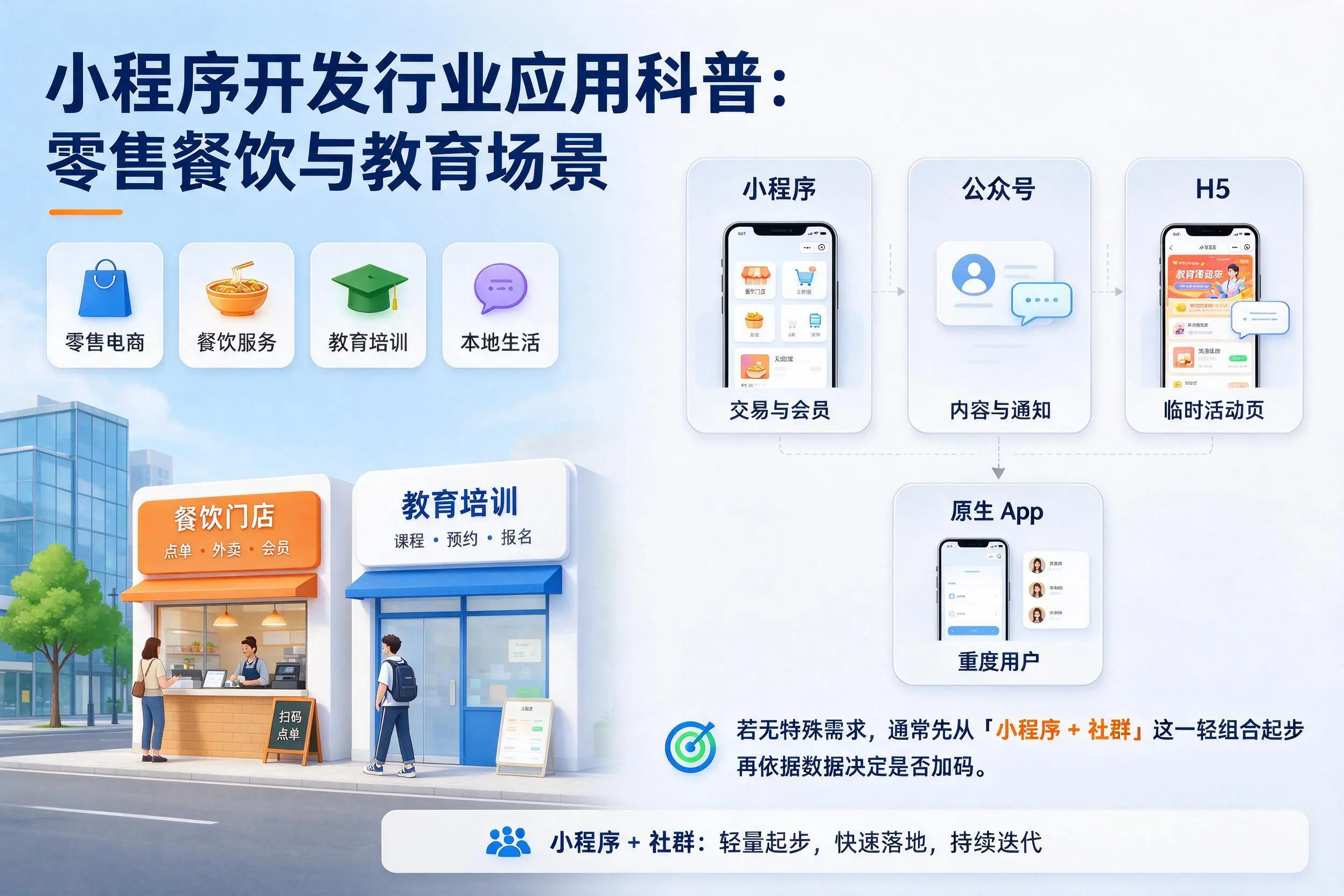 深圳小程序开发行业应用科普:零售餐饮与教育场景