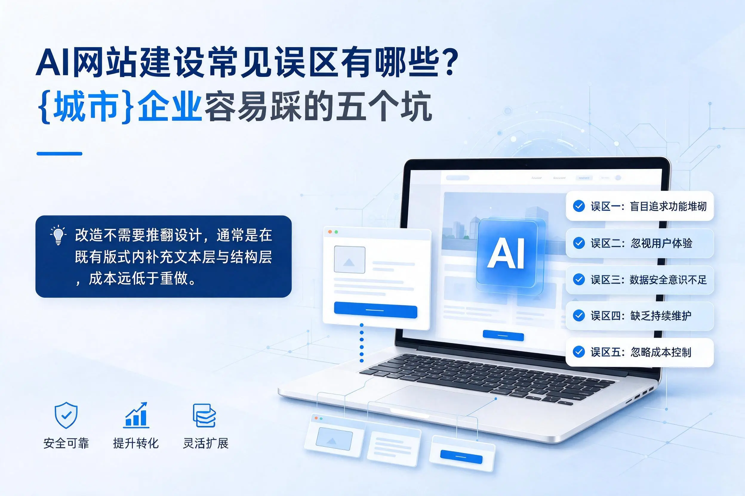 AI网站建设常见误区有哪些？深圳企业容易踩的五个坑