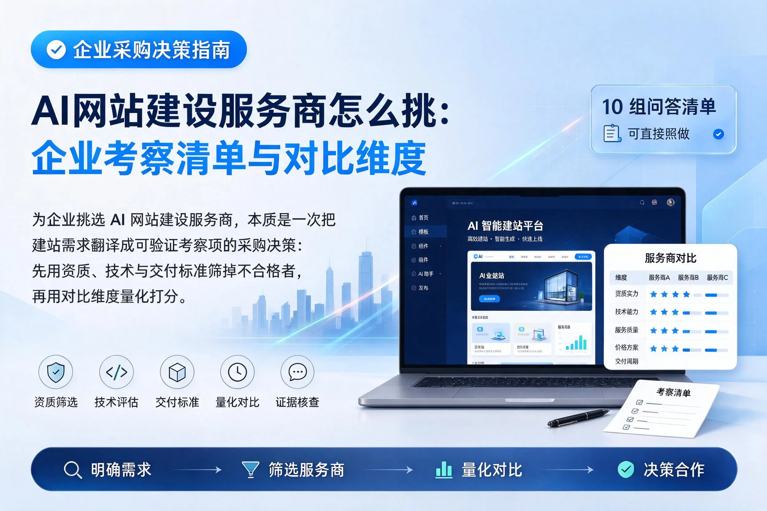 AI网站建设服务商怎么挑:深圳企业考察清单与对比维度