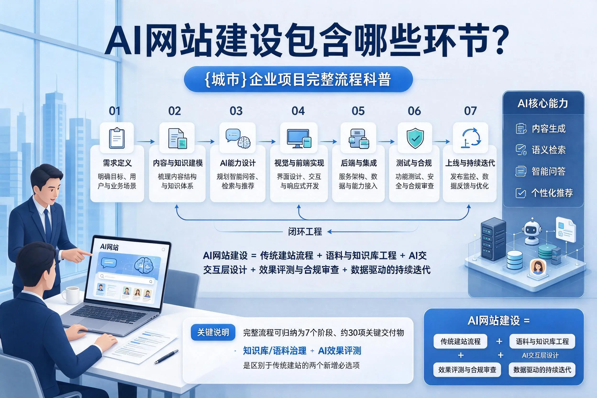 AI网站建设包含哪些环节？深圳企业项目完整流程科普
