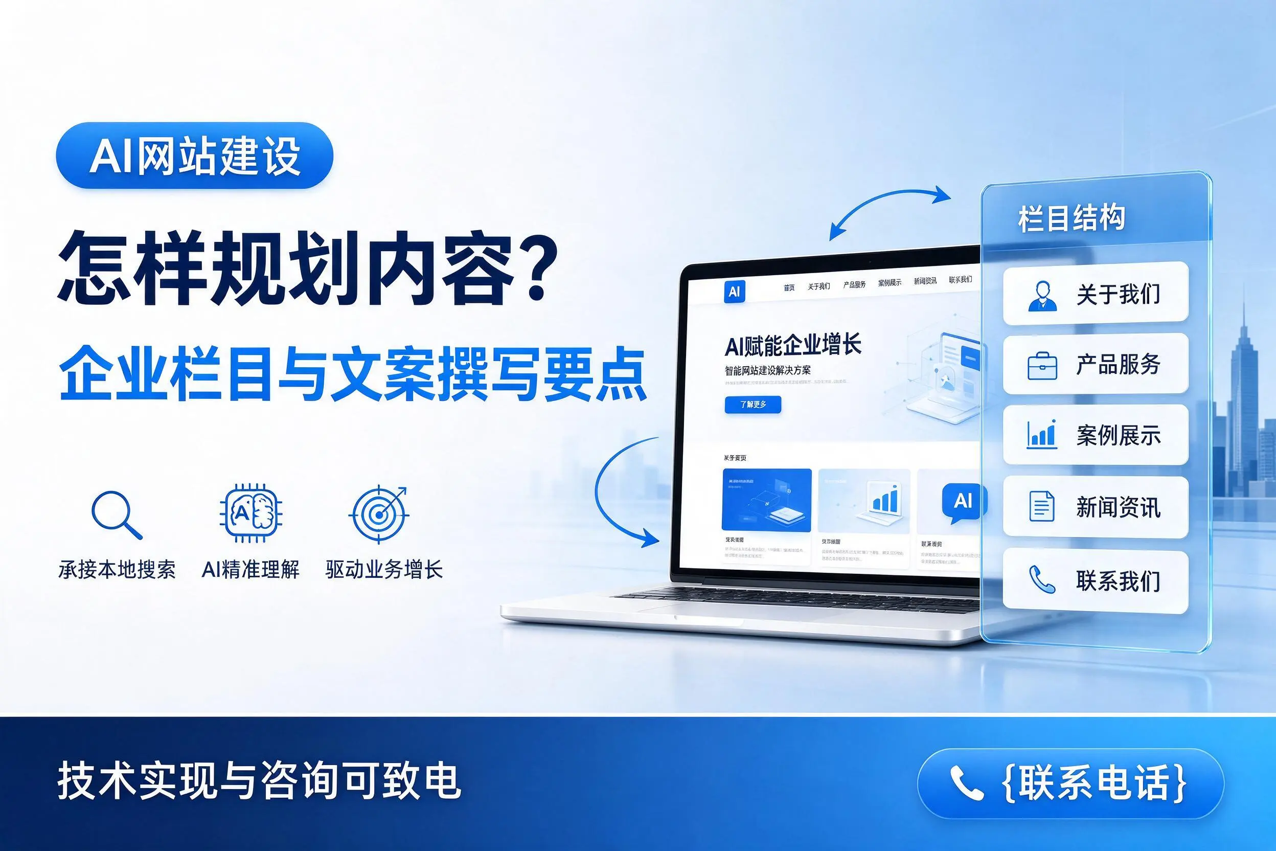 AI网站建设怎样规划内容？深圳企业栏目与文案撰写要点