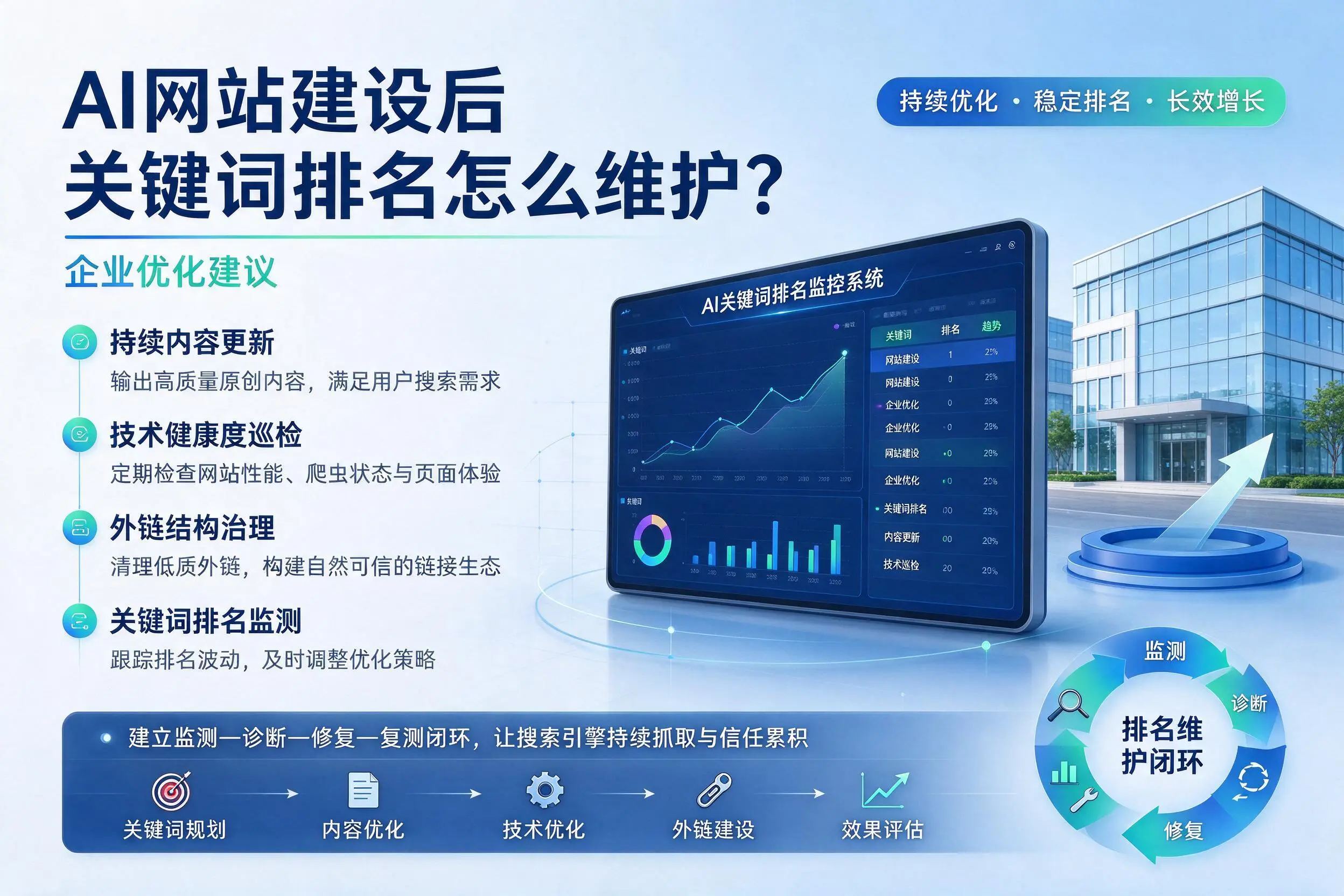 AI网站建设后关键词排名怎么维护？深圳企业优化建议